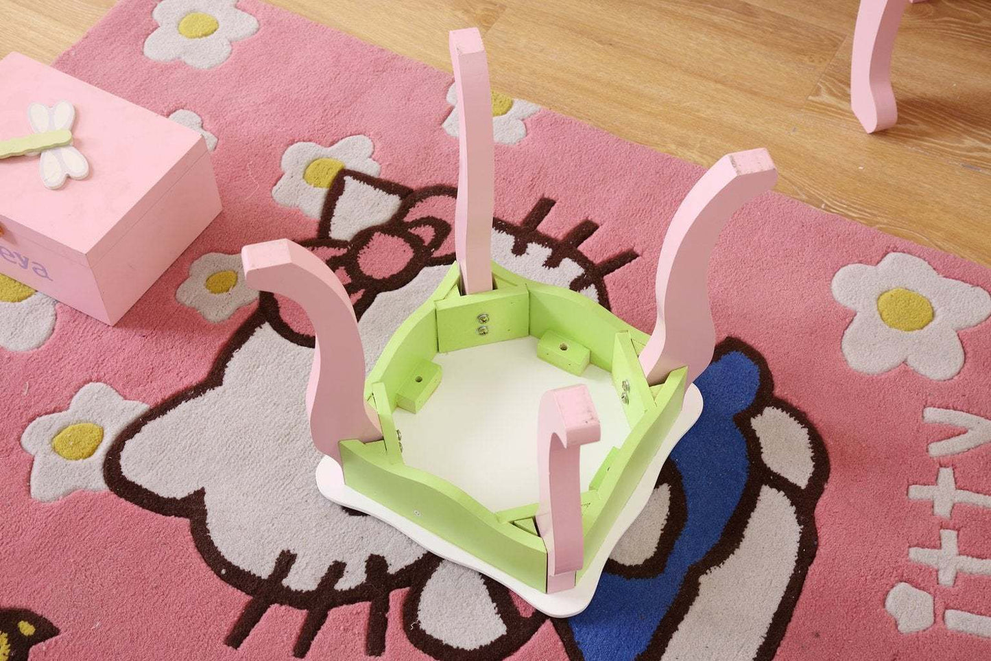 Kids Girls Flower Vanity Set with Stool