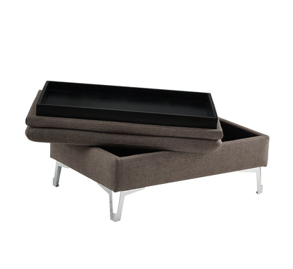 Casual Style Storage Ottoman - Chocolate