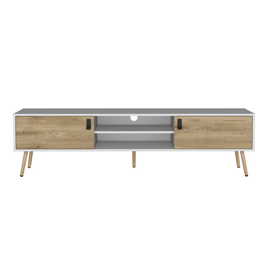 Adena II TV Stand - White/Macadamia