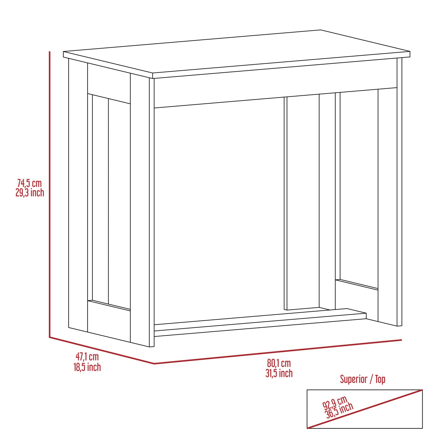 Oasis Writing Desk - Light Gray