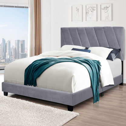 Merson Queen Size Platform Bed with Adjustable Height - Gray