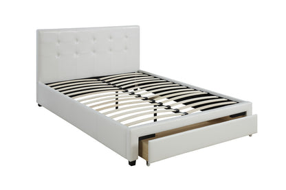 Elegant Dreams Full Size White Leather Storage Bed