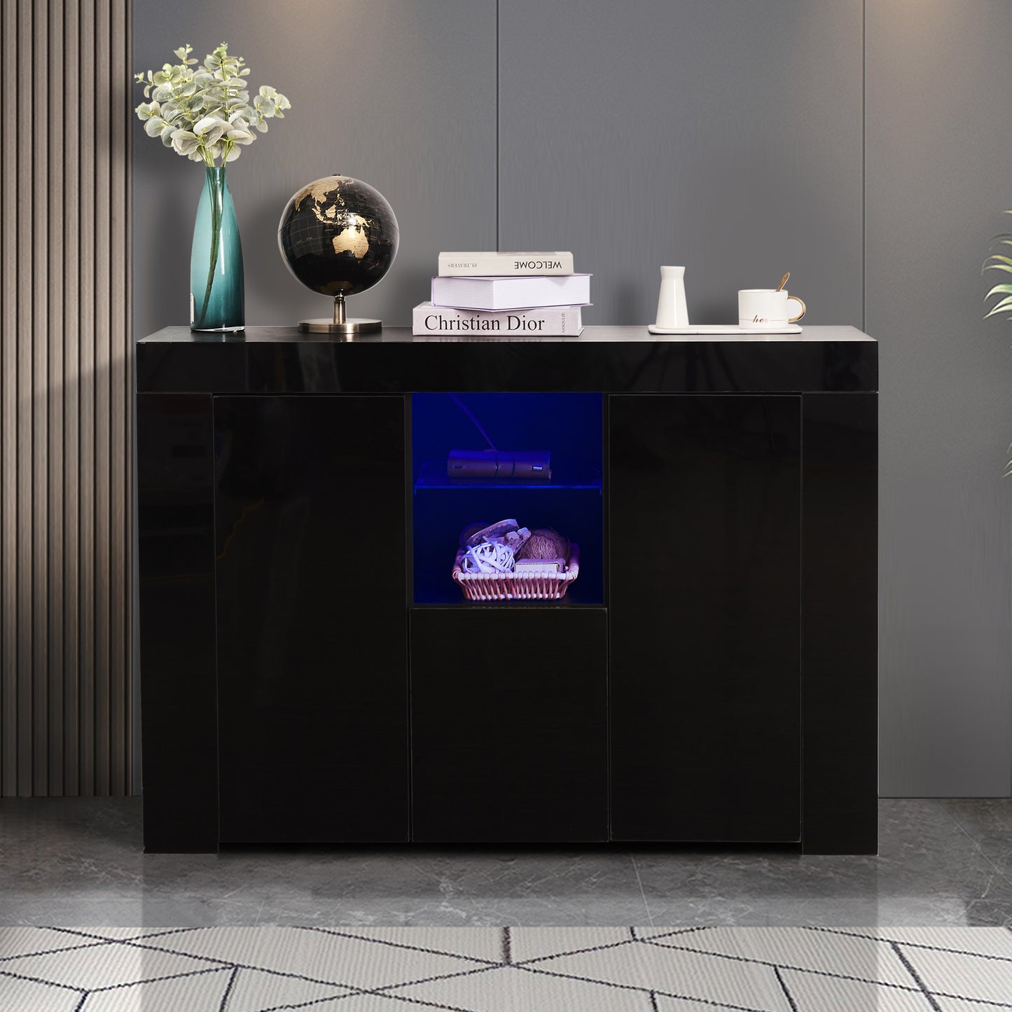 Glowing Harmony: LED-Lit Kitchen Sideboard