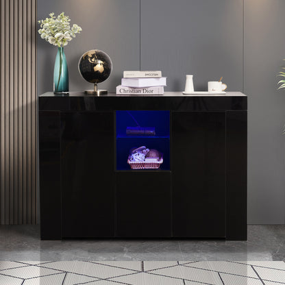 Glowing Harmony: LED-Lit Kitchen Sideboard