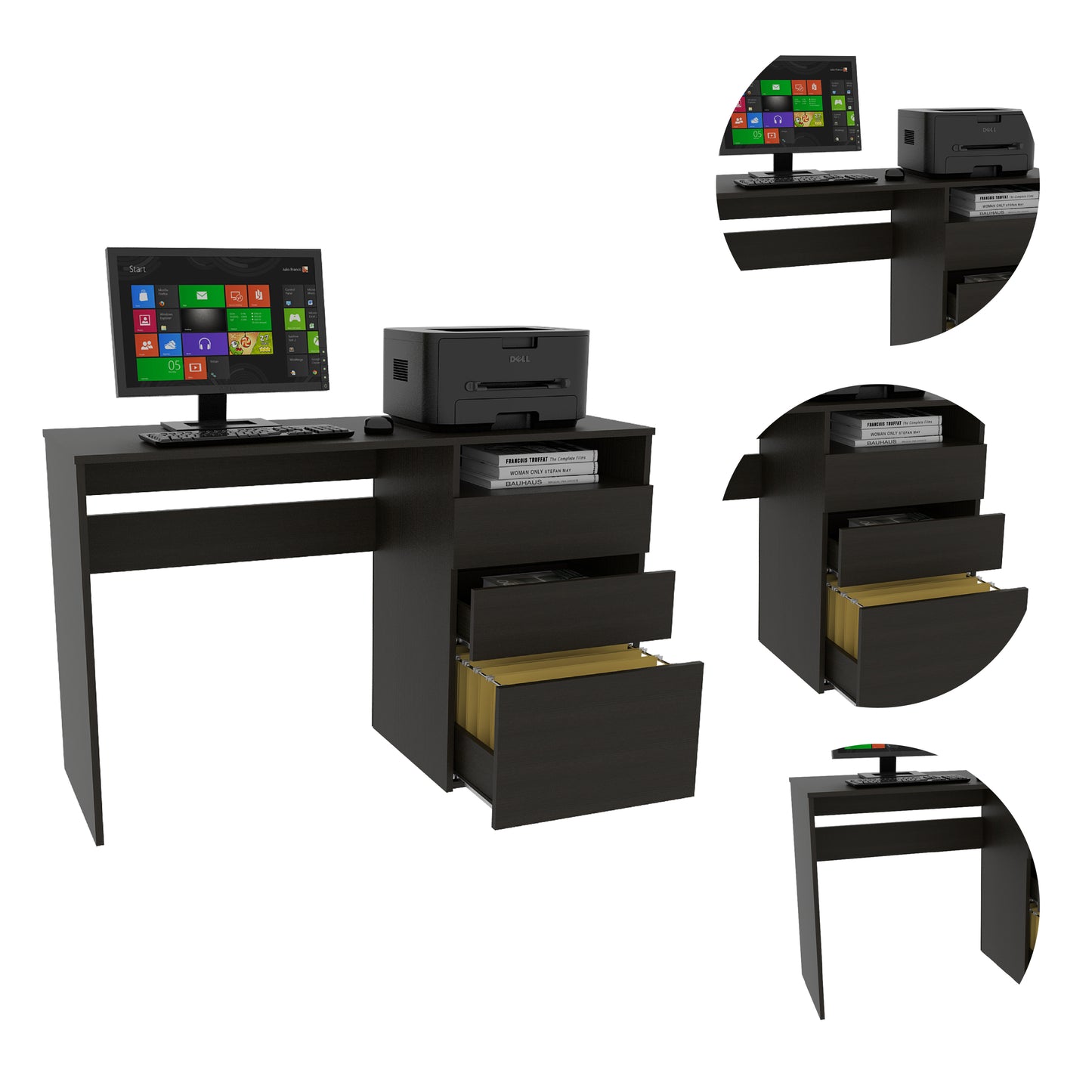 Tech Scape 3-Drawer 1-Shelf Workstation