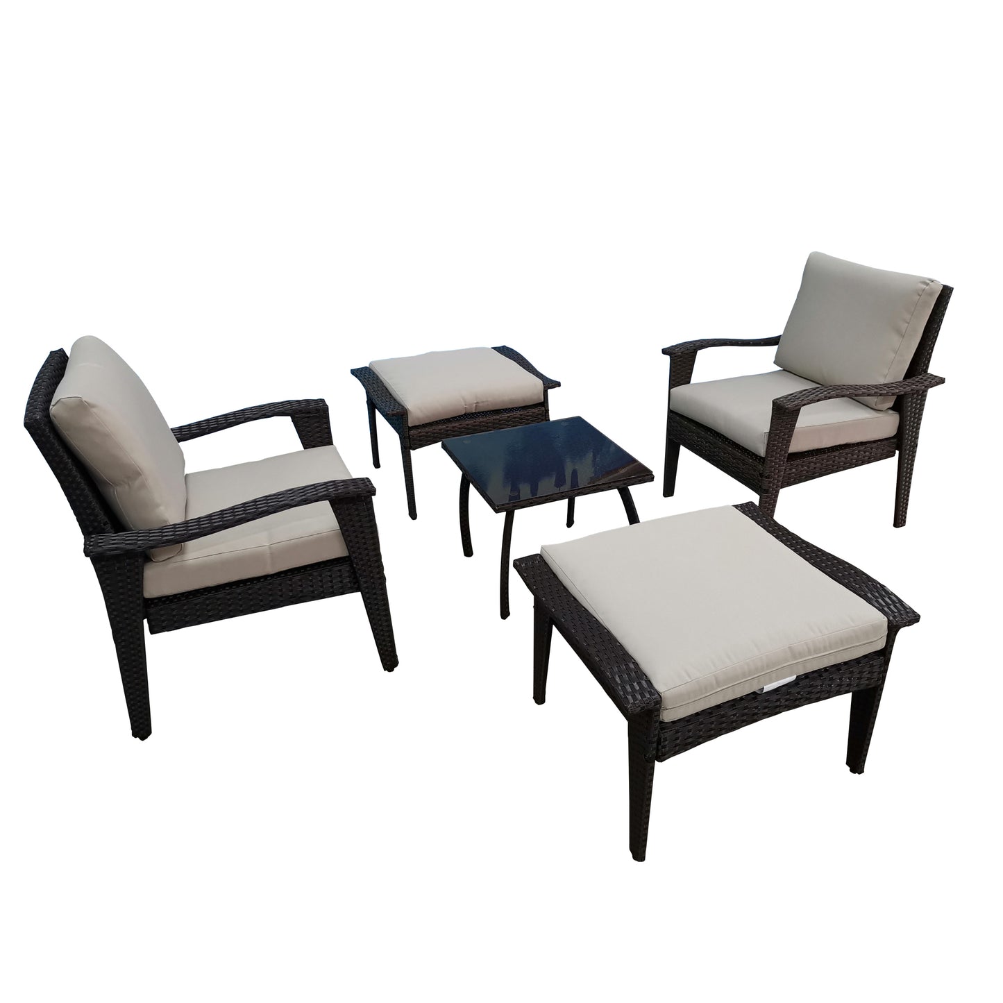 Robinson 5 Pc Outdoor Patio Seating Set - Brown