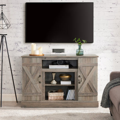 Utopia Media TV Stand Antique Entertainment Console - Gray