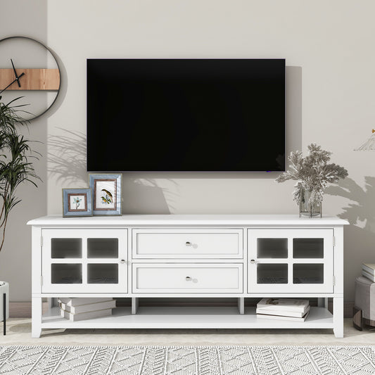 Keta TV Stand with Multifunctional Storage - White