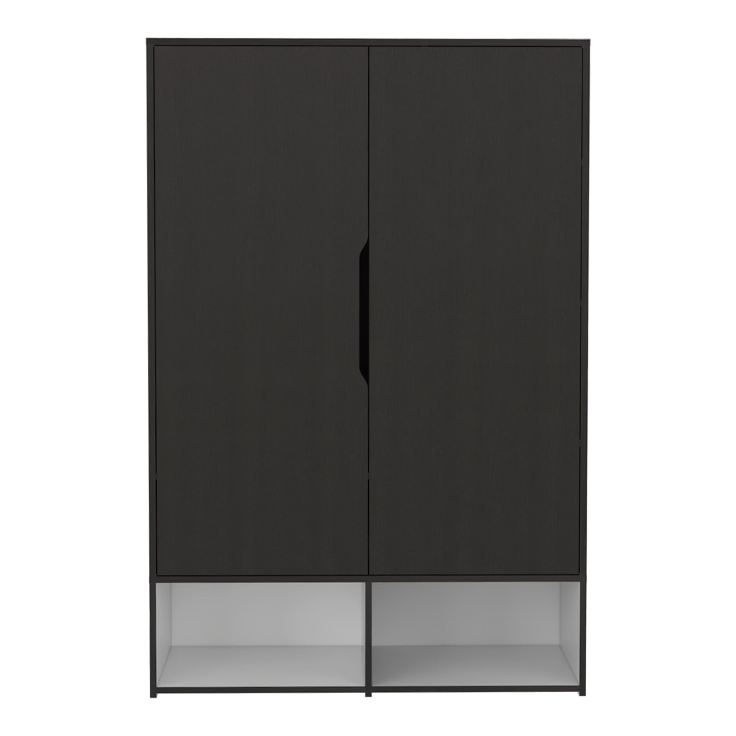 Logan 2-Shelf Armoire Black and White