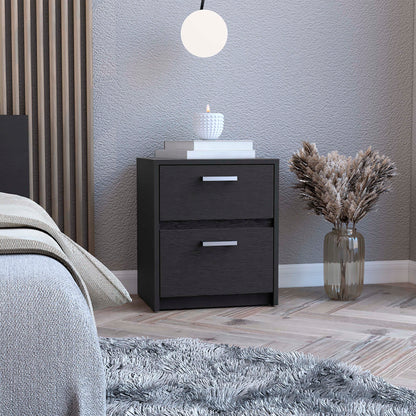 Trivor 2 Drawers Nightstand - Black