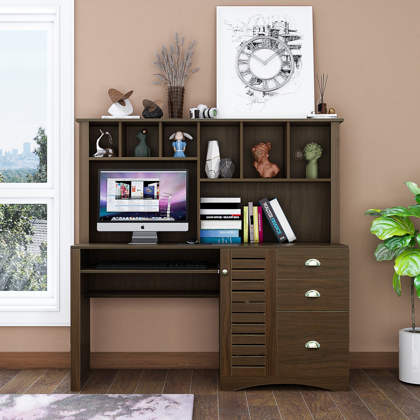 Walnut Haven Computer Desk