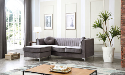 Delray Sectional Sofa Chaise - Gray