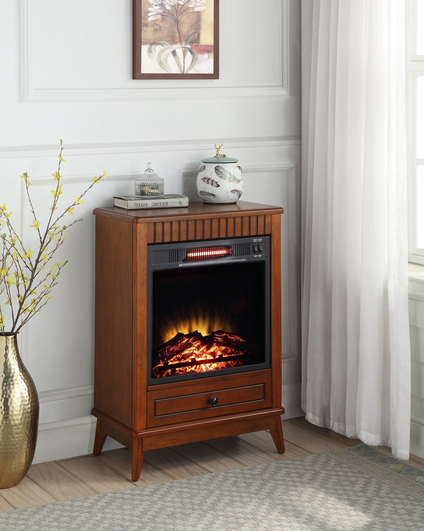 Hamish Electric Fireplace - Walnut