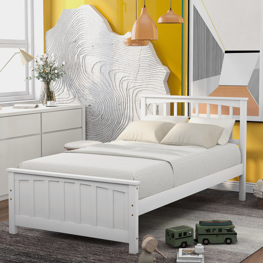 White Dreamwood Twin Platform Bed