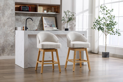 COOLMORE Bar Stools - Beige Set of 2