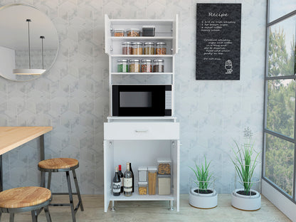 Pure Kitchen Pantry with Countertop - White