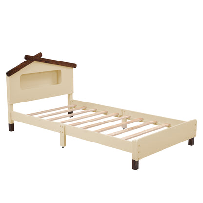 Dreamwood Twin House Bed with IllumiGlow Nightlights