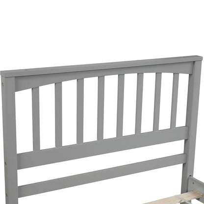 Gray Wood Twin Wood Platform Bed