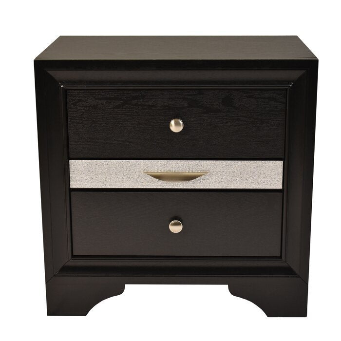 Belle Wood Nightstand - Black