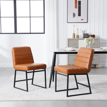 Bibi Dining Chairs with Metal Legs (Set of 2) - Brown