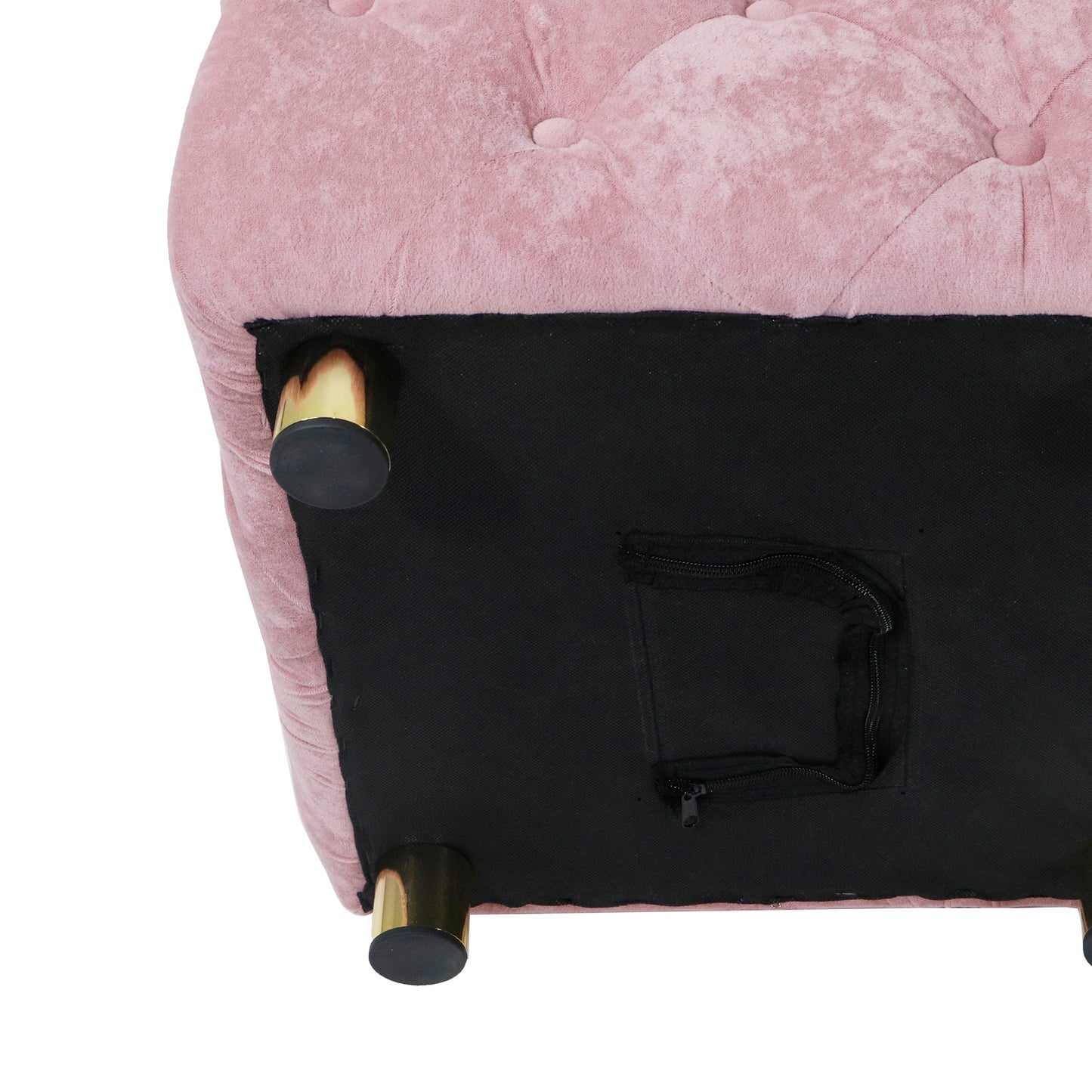 Velvet Upholstered Vanity Seat - Pink