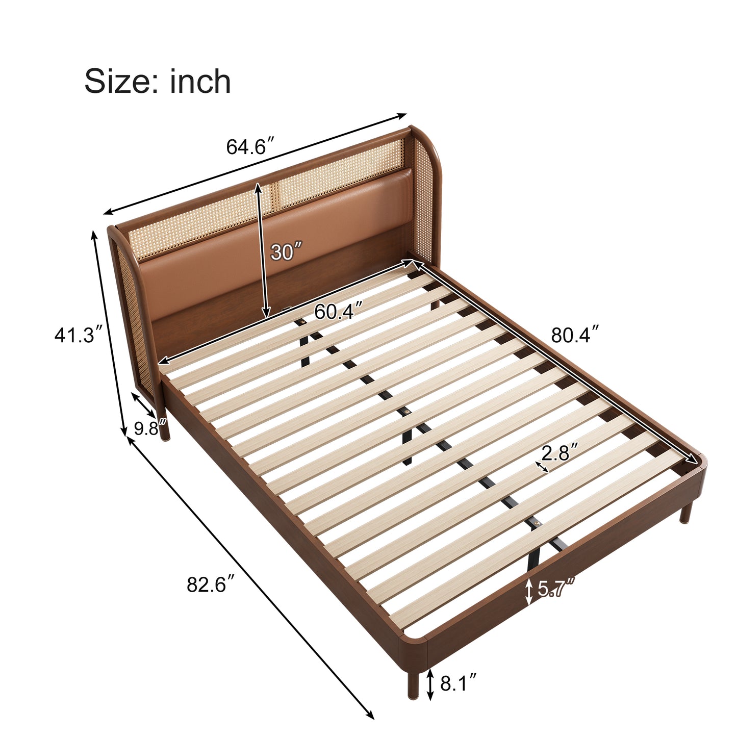 Elegance Craft Rattanwood Queen Bed