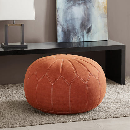 Kelsey Round Cushion Ottoman - Orange