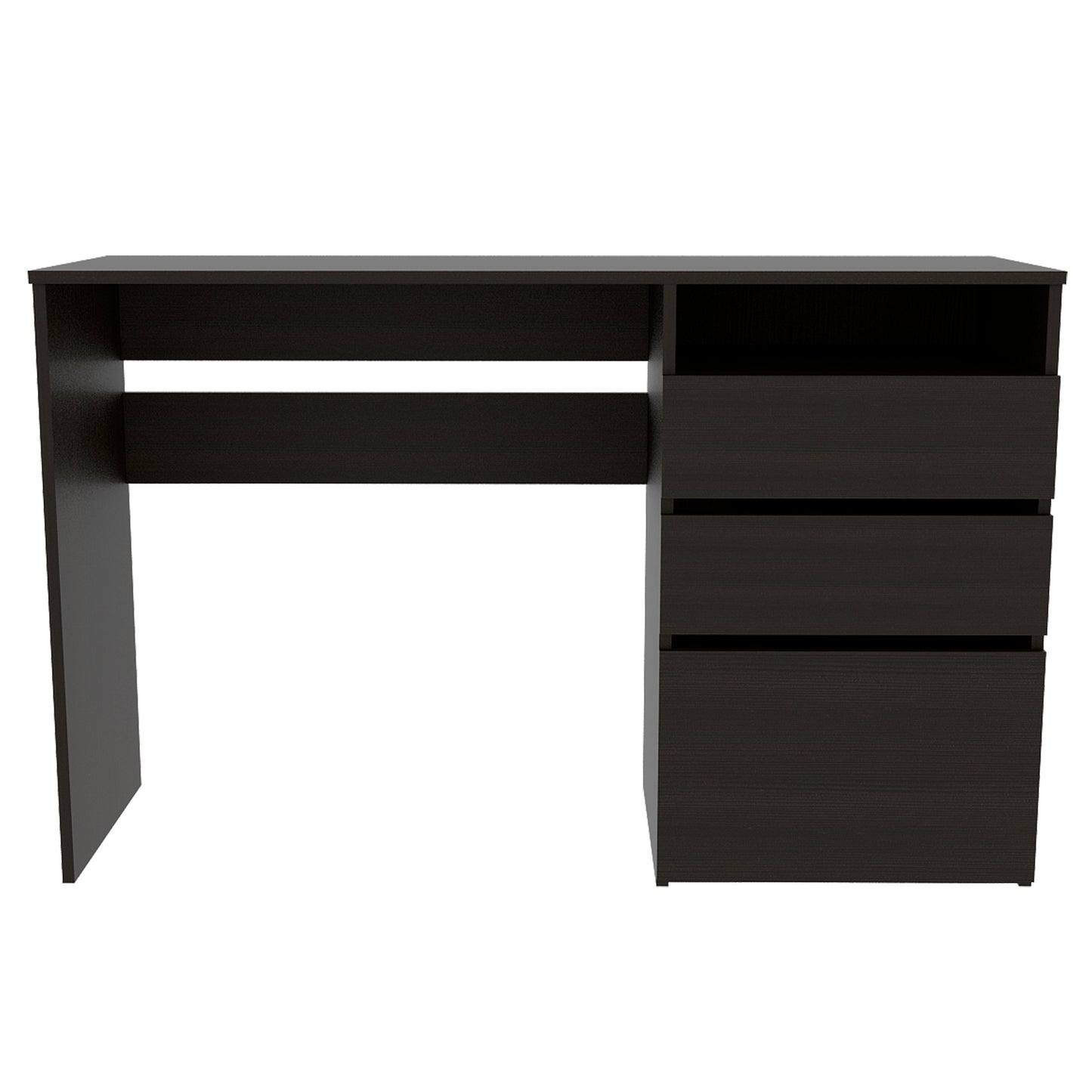 Noa Three Drawer Computer Desk One Shelf - Black