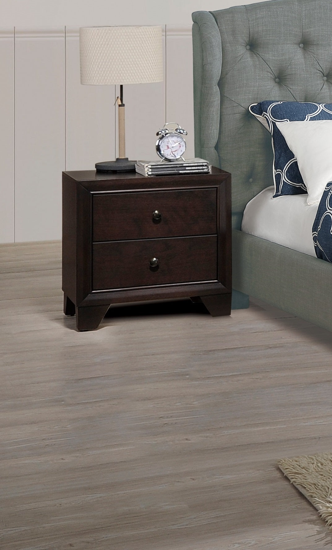 Bella Wooden Nightstand - Brown