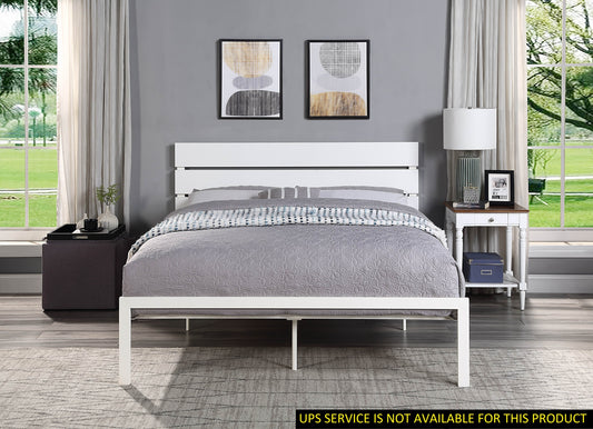 Willow Contemporary Queen Size Bed - White