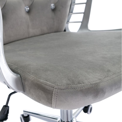 Glamourous Velvet Office Chair - Gray