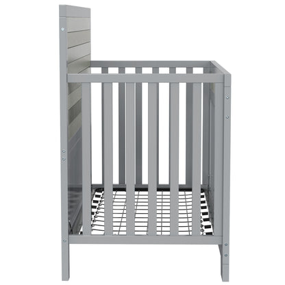 Solid Baby Crib Pine Non-Toxic  - Grey