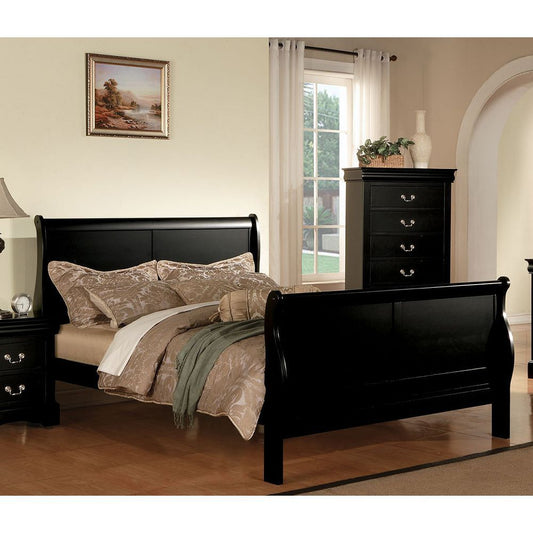 Louis Philippe III Queen Bed - Black