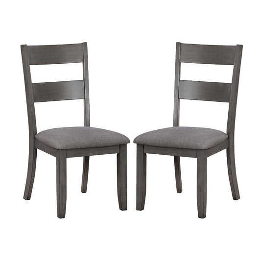 Ross Padded Fabric Seat Dining Chairs  (Set of 2) - Gray