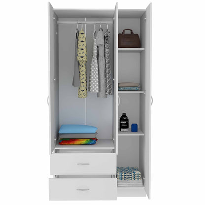 Watson 2-Drawer 3-Door Armoire - White