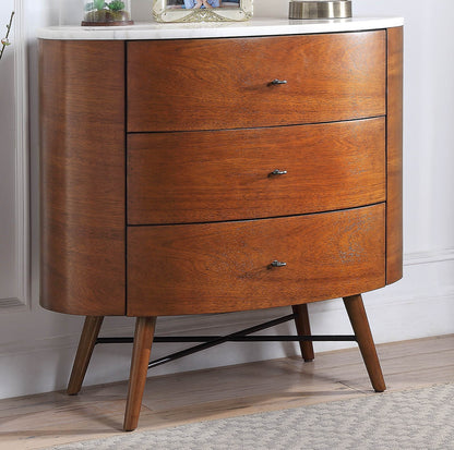 Elegant Marble Walnut Chest