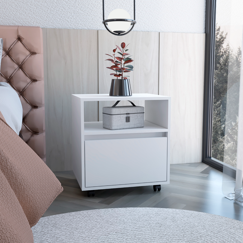 Austin Single Drawer Nightstand - White