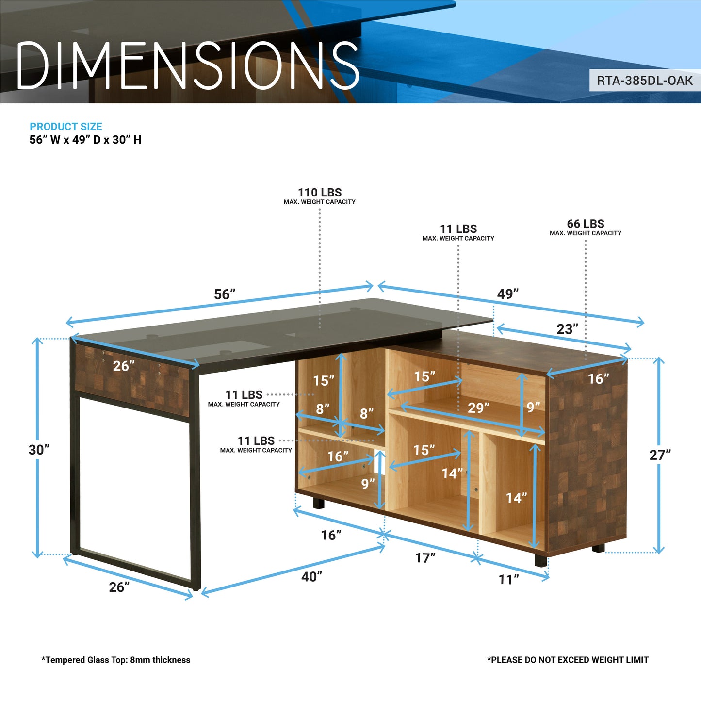 Oak Tech Corner Storage Desk