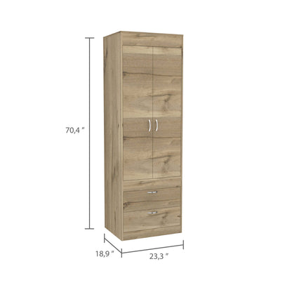 Grove 2-Drawer Armoire - Light Oak