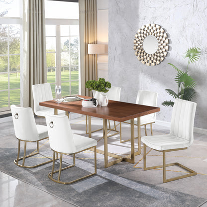 Elegant Walnut Veneer Dining Table