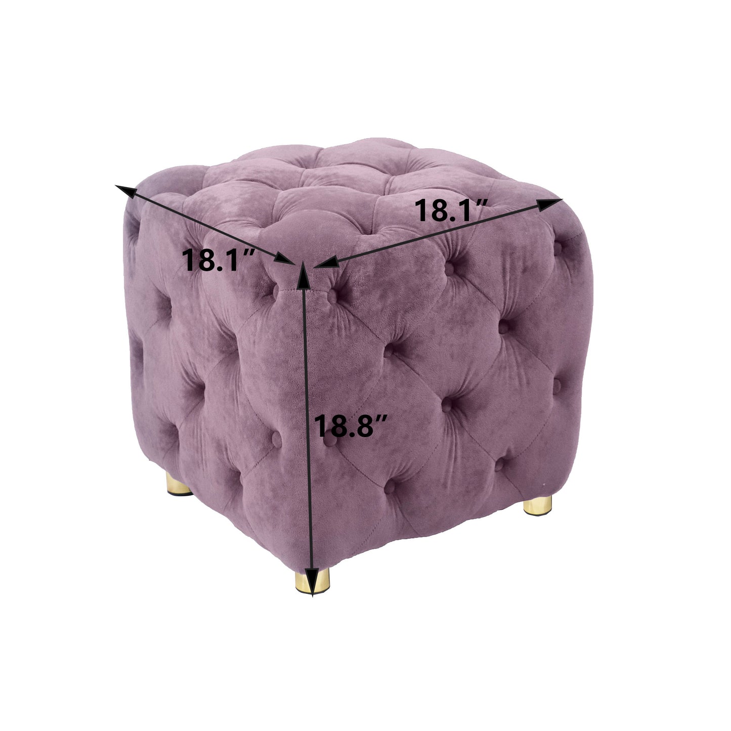 Velvet Upholstered Vanity Seat - Purple