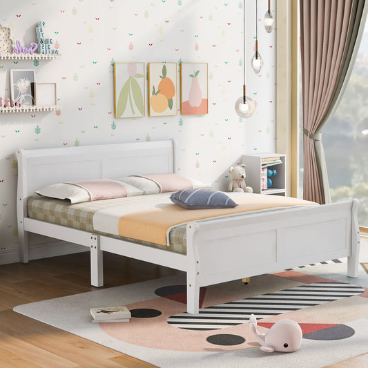 Urban Fusion Full Size Wood Platform Bed - White