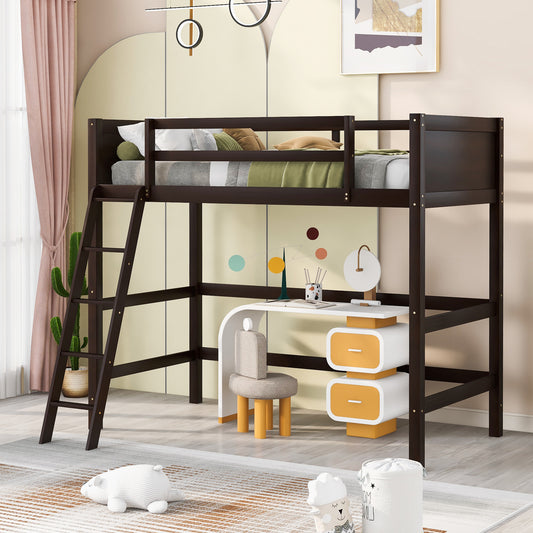 ElevateDreams Twin Loft Bed - Espresso Elegance