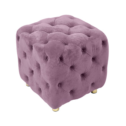 Velvet Upholstered Vanity Seat - Purple