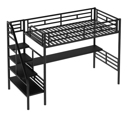 ElevateDesk Twin Metal Loft Bed Frame