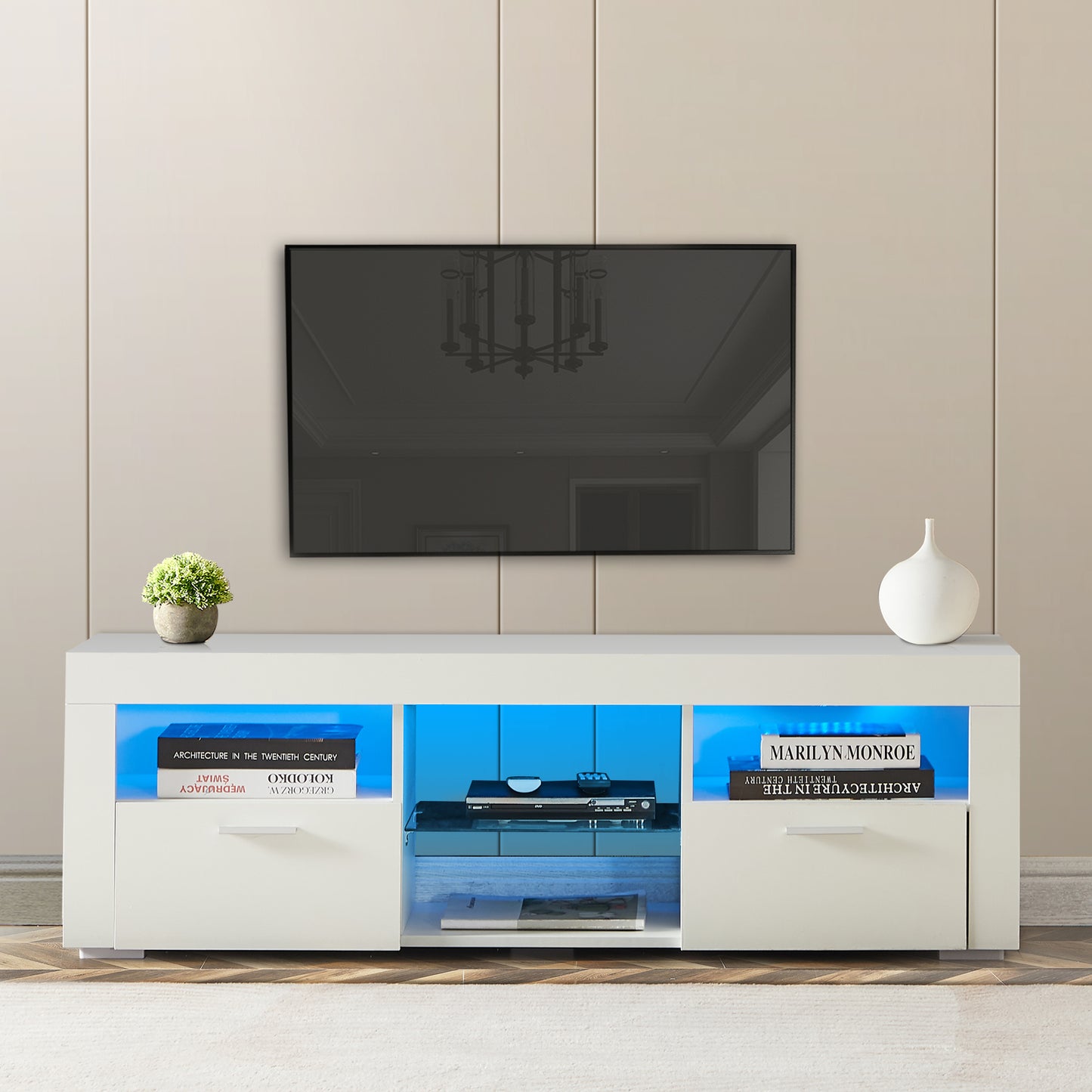 Glowing White TV Oasis