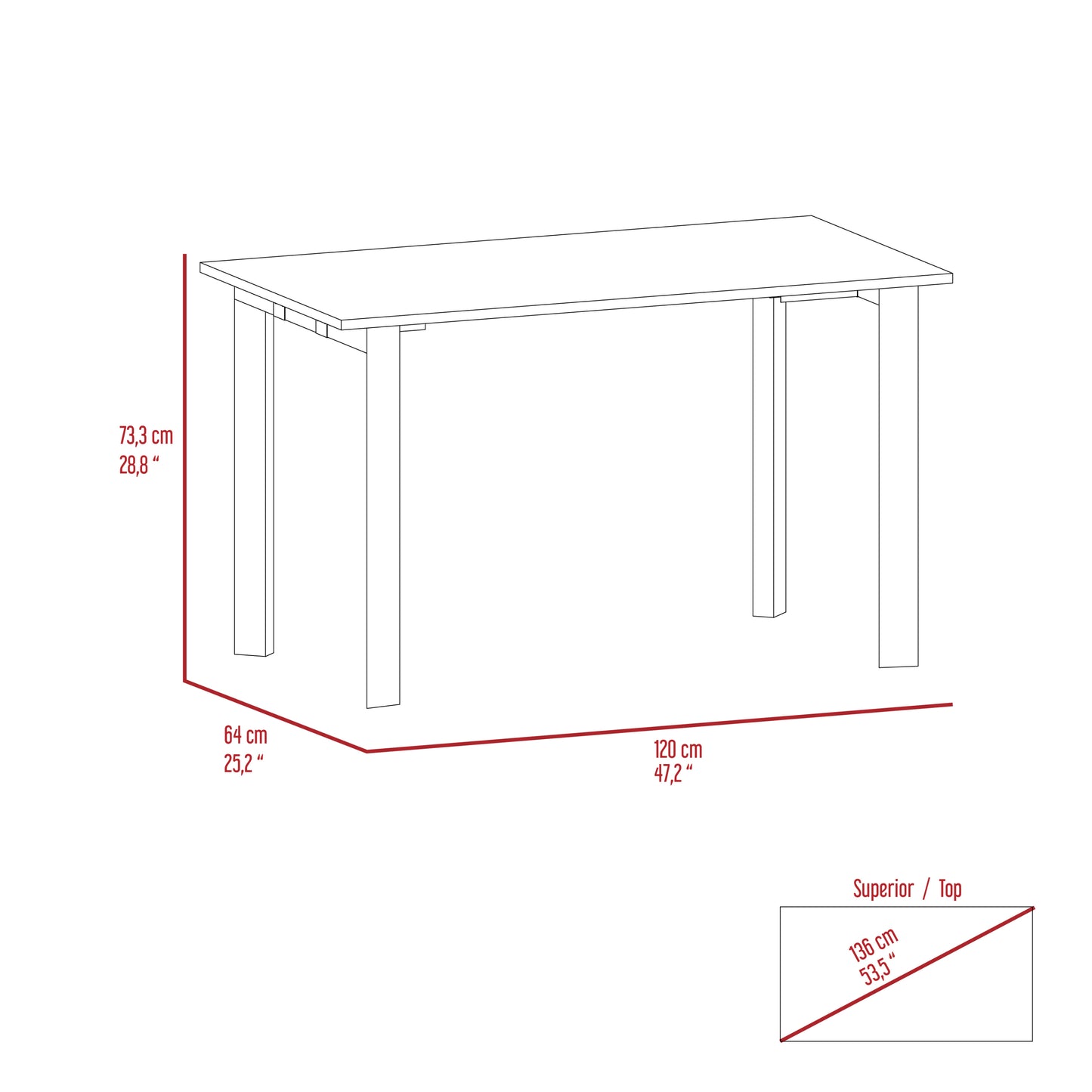 Cabo Writing Desk - Mahogany