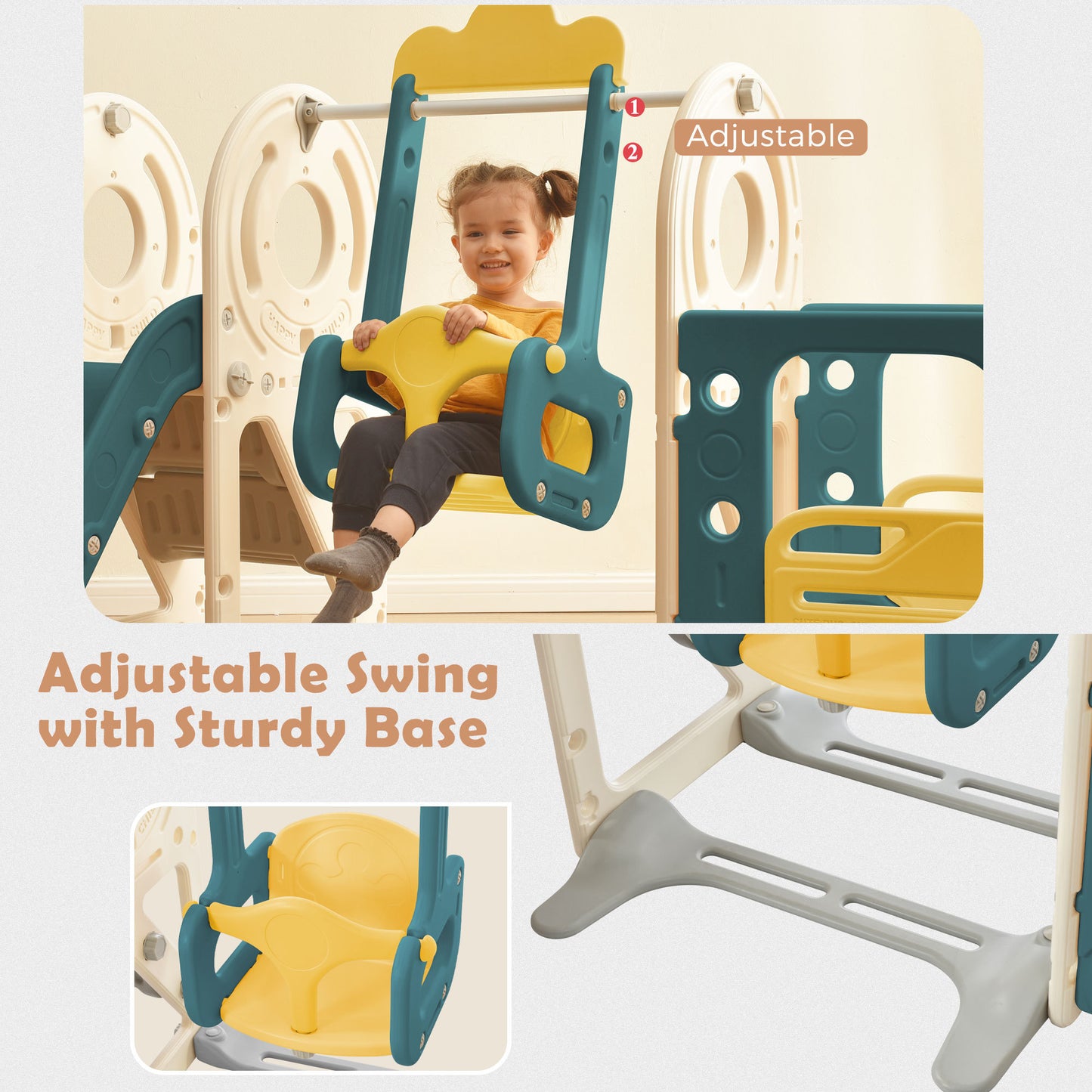 Kids Swing-N-Slide with Bus Play Set - Yellow