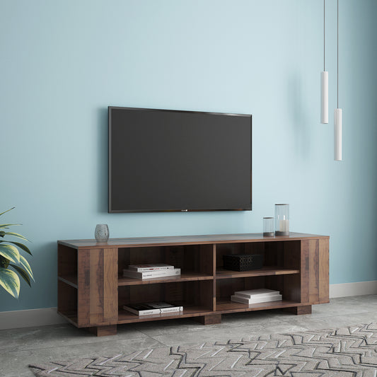 Elevate TV Console: Modern Entertainment Center with Open Shelves