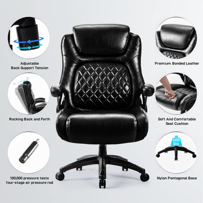 Thought Executive Leather Office Chair - Black